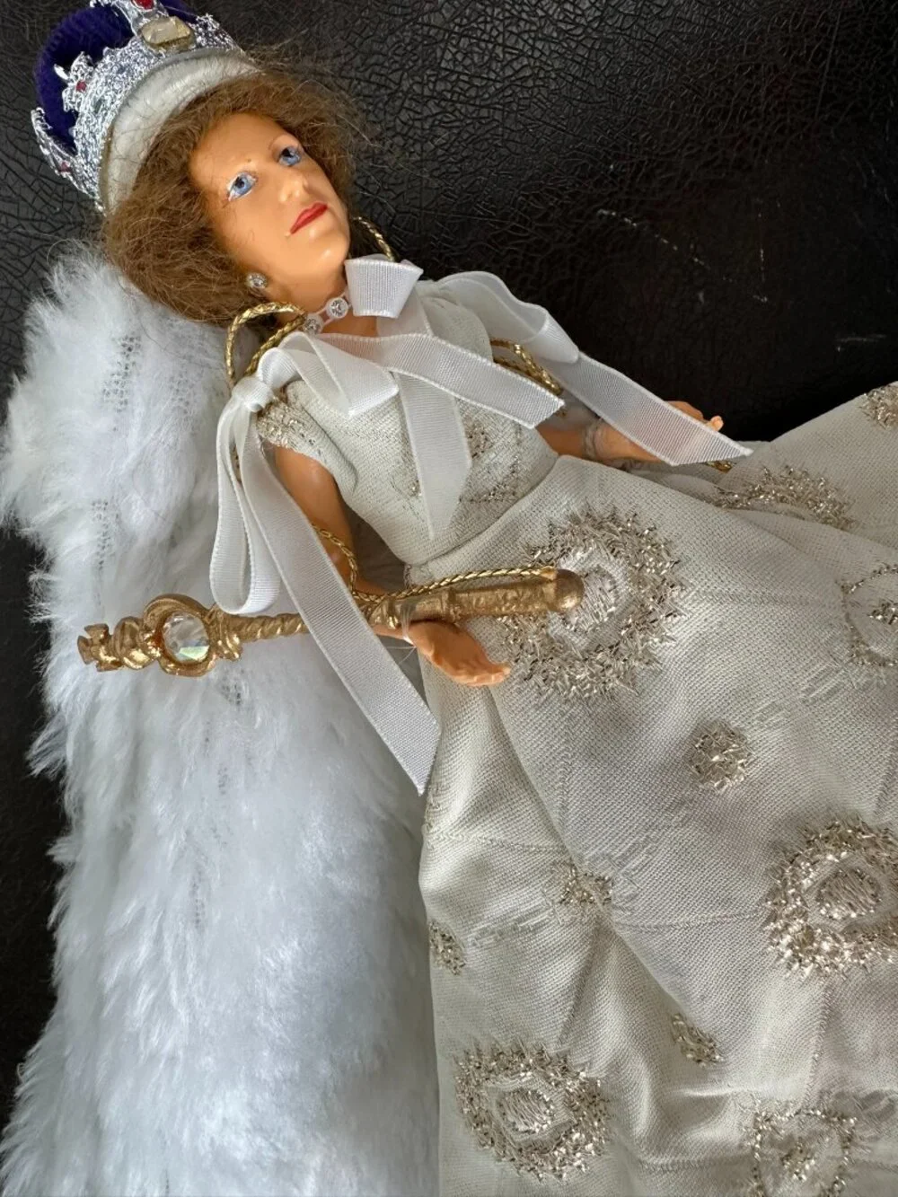 Peggy Nisbet costume doll Queen Elizabeth II in State Robes Metal Crown circa 19